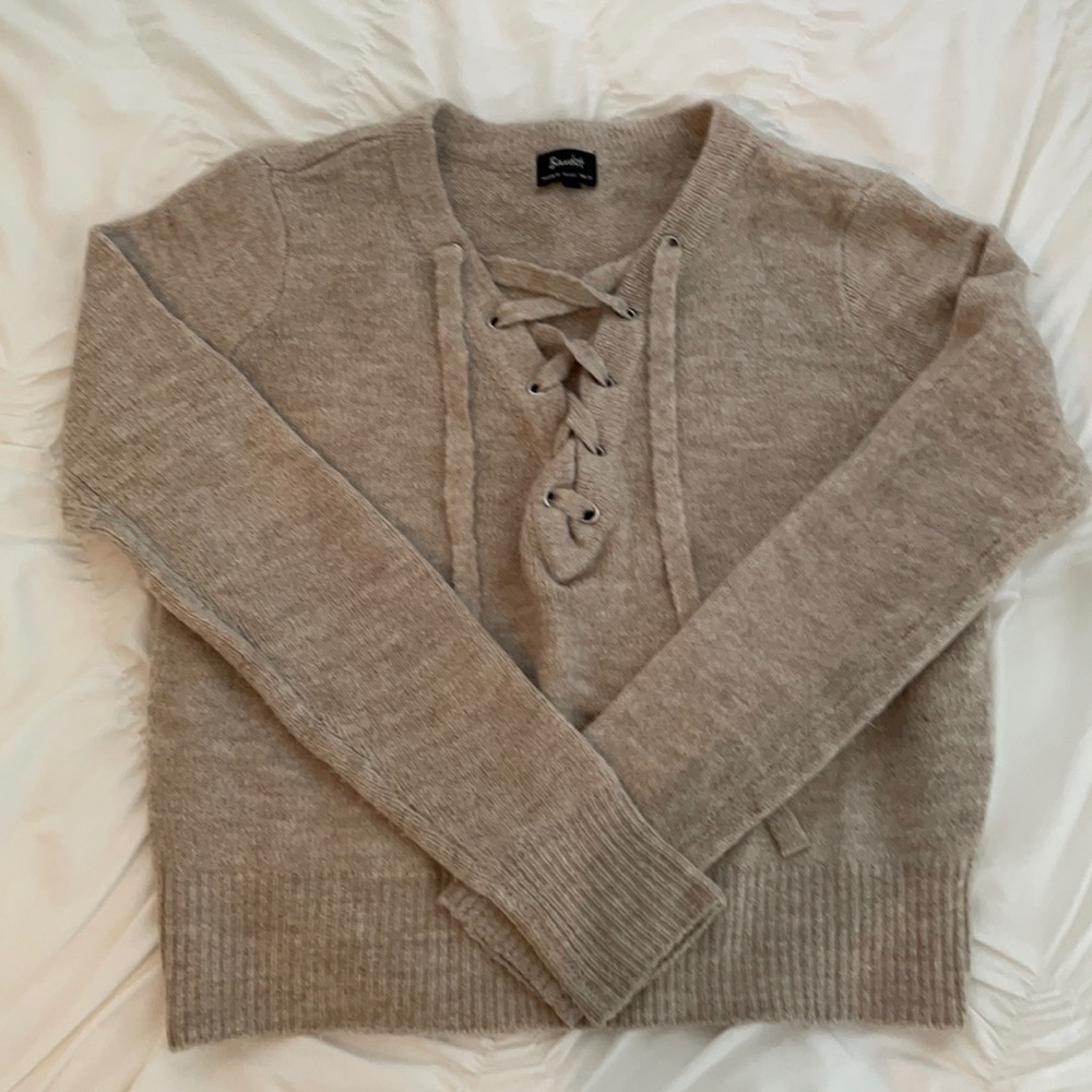 Lace-up Sweater